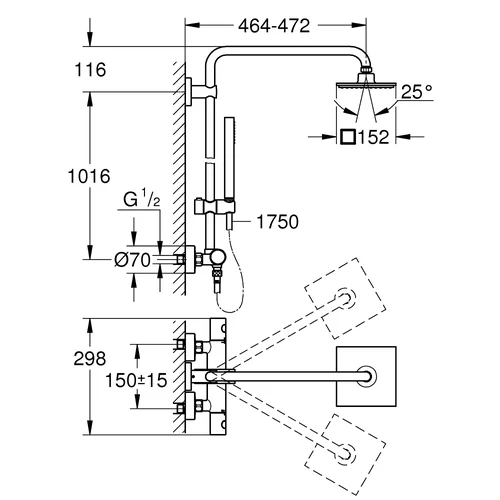 Grohe Euphoria System 150 dušo komplektas 27932000 Chromas image 2