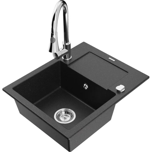 Granitinė virtuvinė plautuvė Mexen Enzo su maišytuvu Elia 6506-73-670101-00 image 1