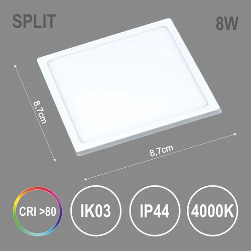 Tope Split SQ NW Įmontuojamas šviestuvas, 8W, LED, 4000K image 2