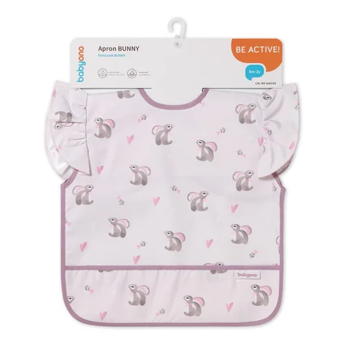 Babyono 1641/03 prijuostė neperšlampama rožinė su kišene nuo 6 mėn image 2