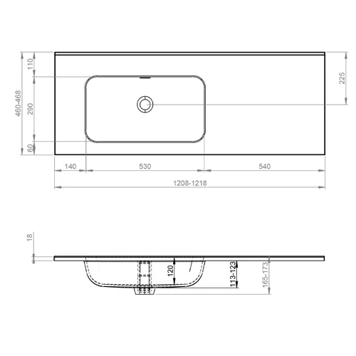 Praustuvas ELITA Skappa K, 121x1,8x46,4 cm image 3