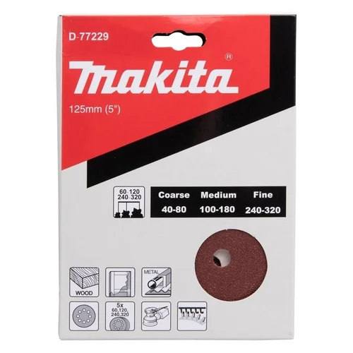 Makita D-77229 Apvalių šlifavimo popierių komplektas, 125 mm, 20 vnt image 2