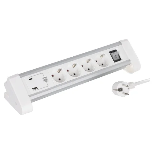 Stalinis buitinis ilgintuvas, 4 lizdai, 1.5 m, USB A/C image 1