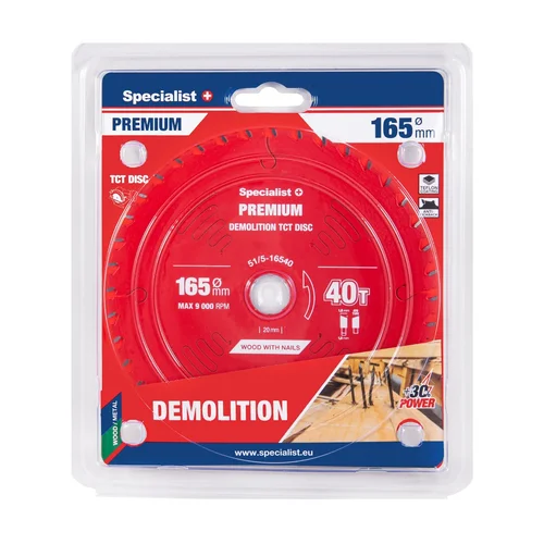 Specialist+ Pjovimo diskas 165x40Tx20mm Demolition PREMIUM image 1
