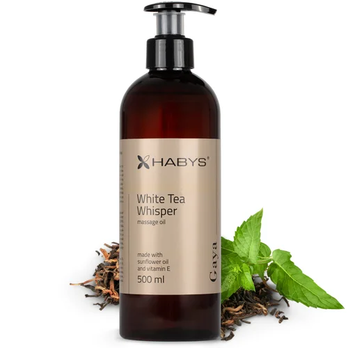 HABYS GAYA White Tea Whisper masažo aliejus 500 ml image 1
