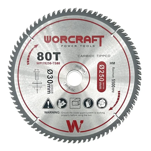 WORCRAFT TS-2000/MST20-255 pjovimo diskas 30x250mm 80T image 1