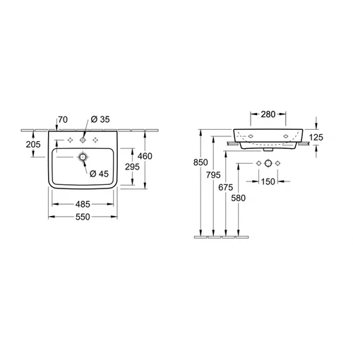 Villeroy&Boch O.Novo praustuvas 4A41MG01, 55x46 cm image 2