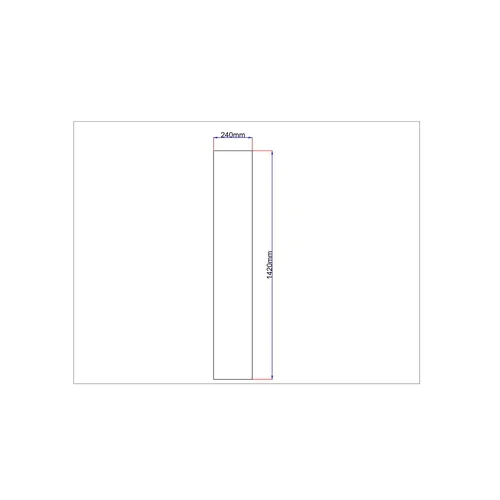 Dušo kabinos šoninis stiklas tiesus 240x1420 mm (Matinis) image 1