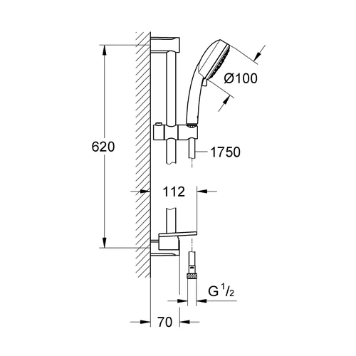 Grohe Tempesta Cosmopolitan 100 Dušo komplektas 27576002 image 2