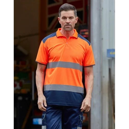 Gero matomumo YOKO HVJ220 polo marškinėliai 3XL Fluo Orange/Navy image 2