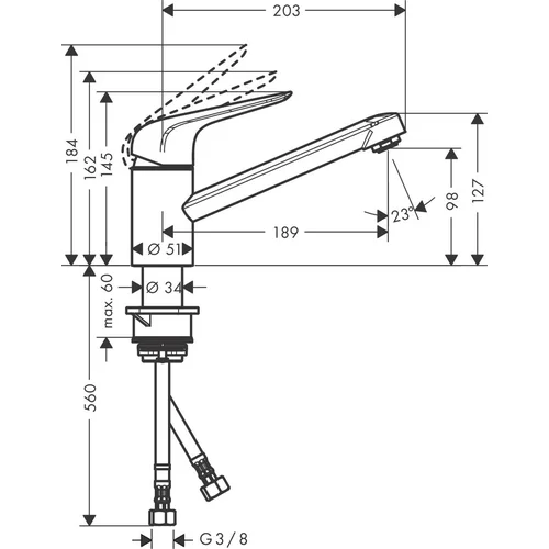 Virtuvinis maišytuvas Hansgrohe Focus M42, 71809000 image 2