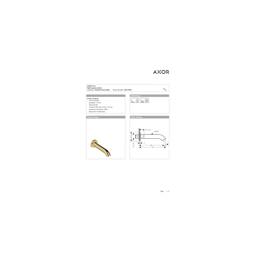 Hansgrohe Axor Uno potinkinis vonios snapas 38411990 image 2