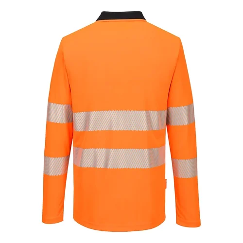 PORTWEST DX419 polo marškinėliai su užtrauktuku, S, Orange/Black image 2