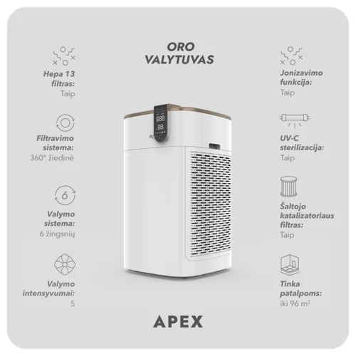 Adolus APEX oro valytuvas su papildomu filtru image 3