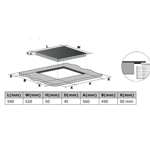 Įmontuojama stiklokeraminė kaitlentė GUZZANTI GZ 8304A 60 cm image 2