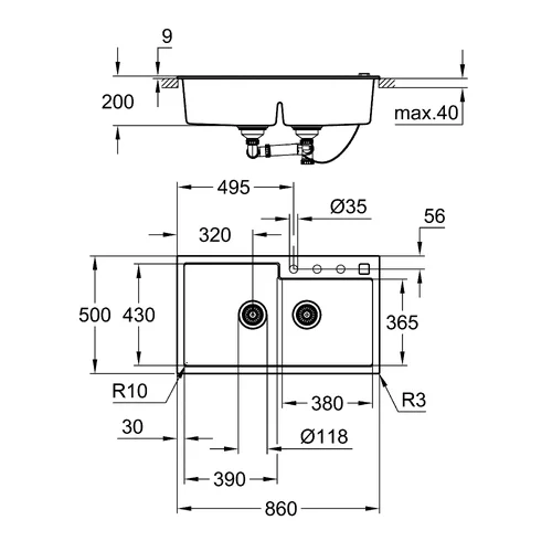 Grohe K500 Virtuvės plautuvė 31649AP0 image 3
