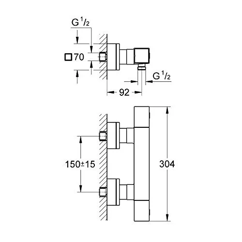 Grohe Grohtherm Cube termostatinis dušo maišytuvas chromo image 3