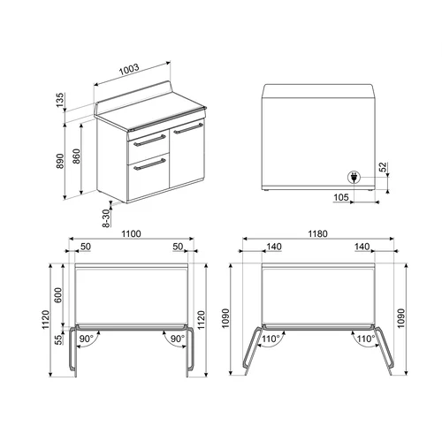 Smeg TR103IGR2 Indukcinė viryklė su elektrine orkaite image 2
