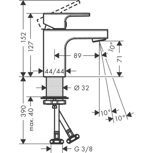 Hansgrohe Vernis Shape praustuvo maišytuvas 71567000 Chromas image 2