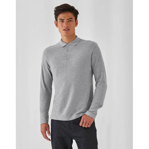 Vyriški B&C ID.001 Polo marškinėliai, ilgomis rankovėmis 4XL, Black image 2