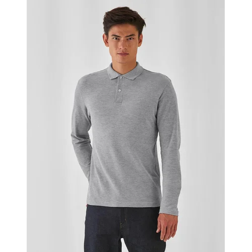 Vyriški B&C ID.001 Polo marškinėliai, ilgomis rankovėmis 4XL, Black image 3
