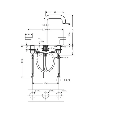 Hansgrohe Axor Citterio 170 39136000 – aukštas praustuvo maišytuvas Blizgaus aukso image 3