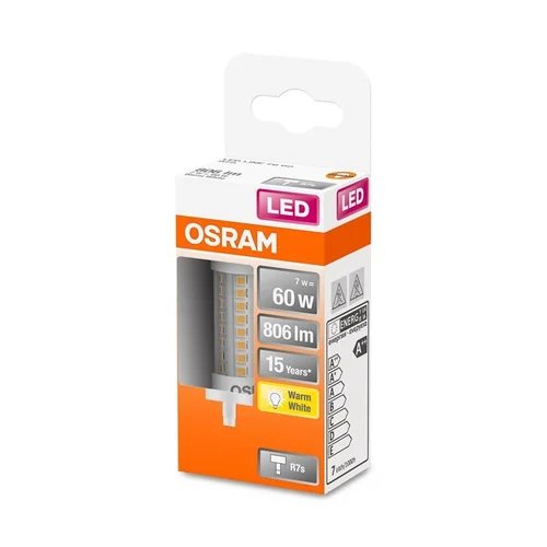 Osram LED Lemputė R7S, 78 mm, 7W, 2700K, 806 lm, skaidri image 2