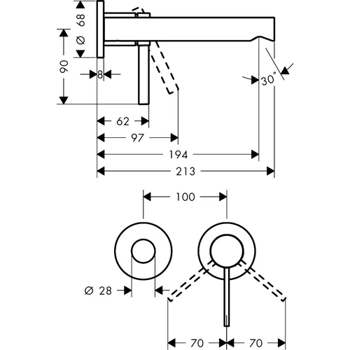 Hansgrohe Zesis S potinkinis praustuvo maišytuvas, 74750670, 19,4 cm snapelis image 3
