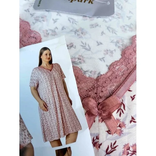 NATALINA 8XL naktinukai, kreminiai su rausvomis gėlėmis image 2