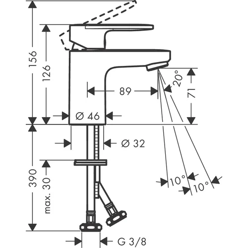Hansgrohe Vernis Blend 71558670 praustuvo maišytuvas image 2