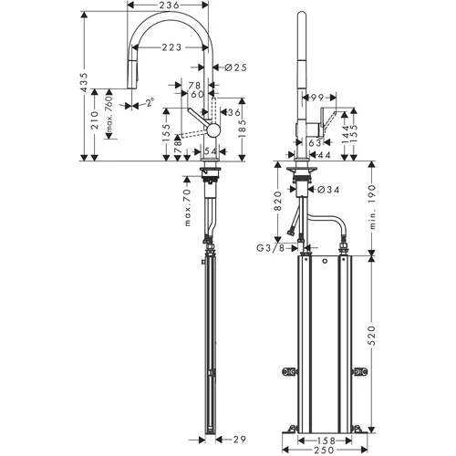 Hansgrohe Talis M54 Plautuvės maišytuvas su ištraukiama žarna image 2