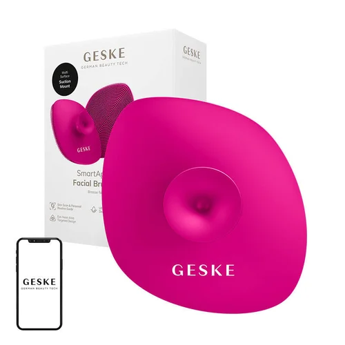 GESKE 4-in-1 veido valymo šepetėlis su rankena, magenta image 1