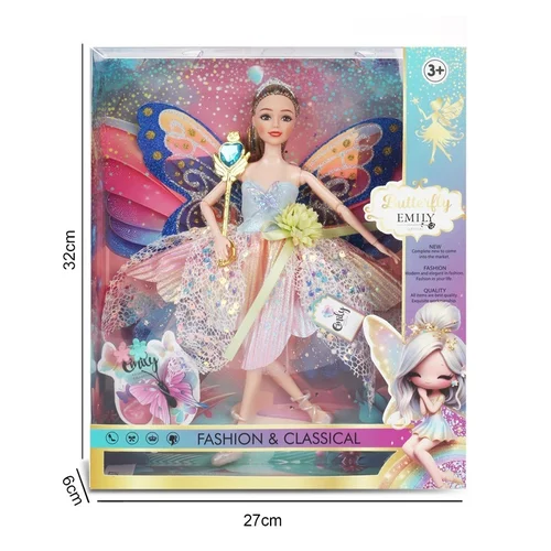 QJ187A Lėlė su lazdele ir plaukų segtuku, 29 cm image 2