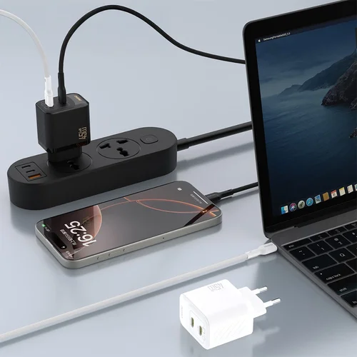 Dudao A28P GaN 45W 2xUSB-C Juodas image 2