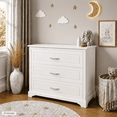 TWINKLE komoda, balta, 98 × 53 × 90 cm image 3