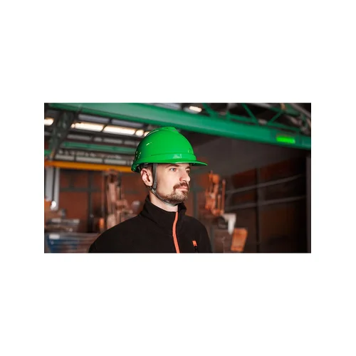 NEO 97-223 žalias pramoninis šalmas su smakro dirželiu image 2