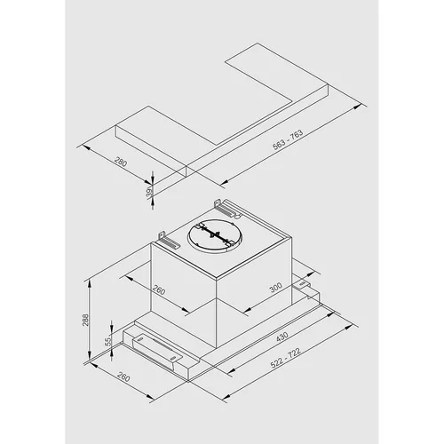 Įmontuojamas gartraukis ESISTYLE LINEAR 56 WHITE GLASS MOTOR ON BOARD image 2