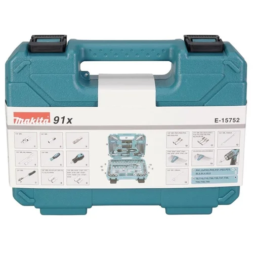 Įrankių komplektas Makita E-15752, 91 vnt. image 2