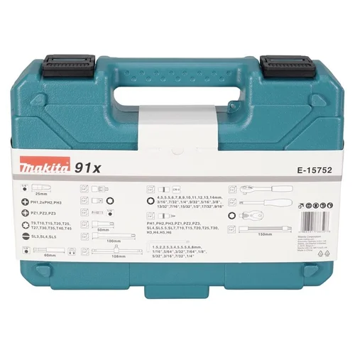 Įrankių komplektas Makita E-15752, 91 vnt. image 3