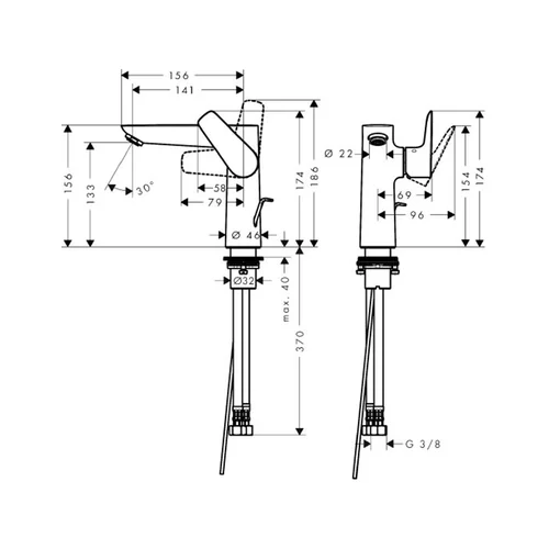 Hansgrohe Talis E 71754140 Praustuvo maišytuvas image 2