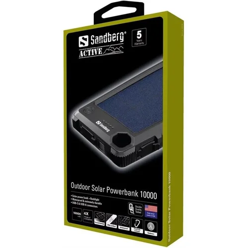 Sandberg 10000 mAh nešiojamas įkroviklis juoda image 3