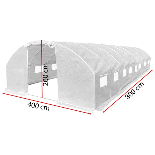 Šiltnamis su armuota plėvele, 32 m2, 4x8 m, baltas image 3