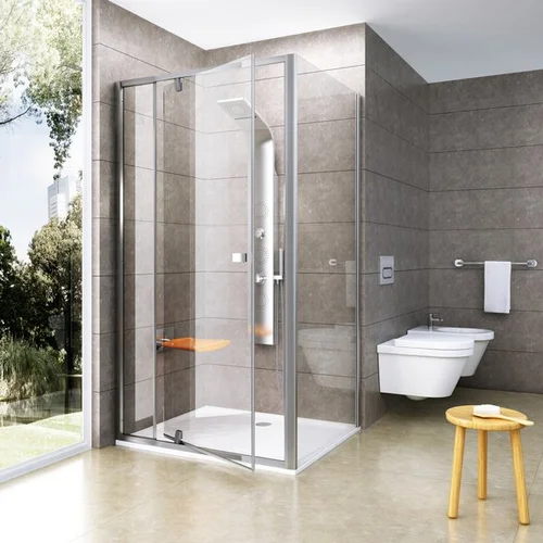 Ravak PPS-100 stacionari dušo sienelė, satinas + stiklas Transparent 90GA0U00Z1 image 2