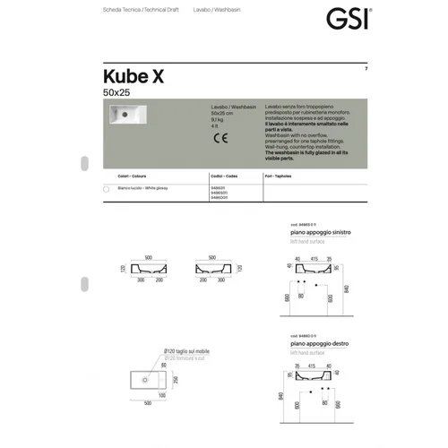 GSI Kube X 50 Pakabinamas praustuvas image 2