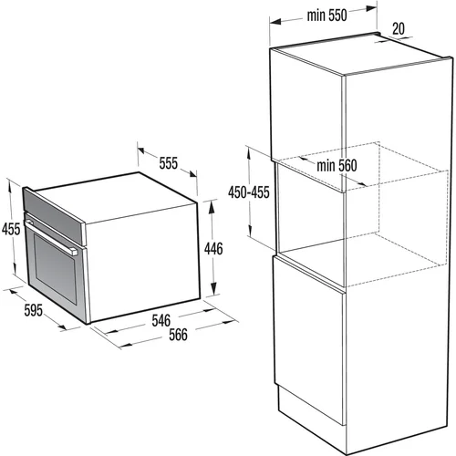 GORENJE GCM812B Įmontuojama kombinuota mikrobangų krosnelė 27 L image 3