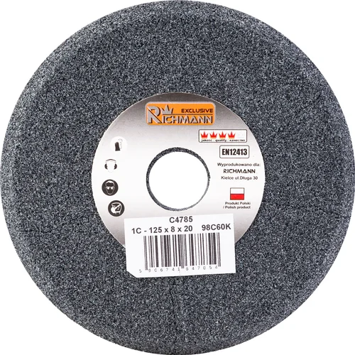 Richmann Keraminių šlifavimo diskas galandimui 125x8x20 mm Juodas 98C60K image 1