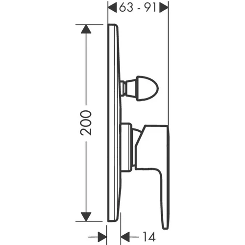 Hansgrohe Vernis Blend 71449670 potinkinis maišytuvas, juodas matinis image 2