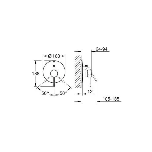 GROHE Essence potinkinis vonios maišytuvas 24058001 image 2