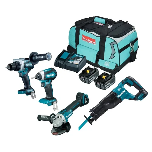 Makita DLX4157TX1 akumuliatorių įrankių komplektas 18 V (DDF486, DTD153, DJR187 ir DGA504) image 1