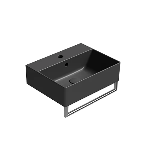 GSI KUBE X 45×35 cm Juodas matinis pakabinamas praustuvas image 2